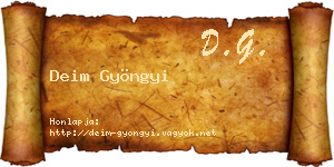 Deim Gyöngyi névjegykártya